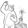 Новогодние раскраски на тему маша и медведь